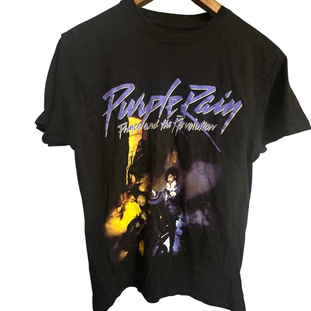 Prince Purple Rain Graphic T-Shirt Mens Small Black Official Estate Merchandise